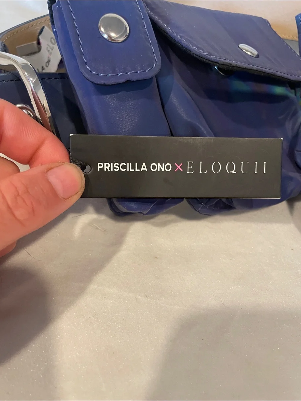 NWT Eloquii X Priscilla Ono Blue Belt W/ Utility Pouches